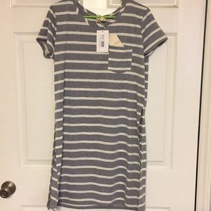 Stripe side slit tunic